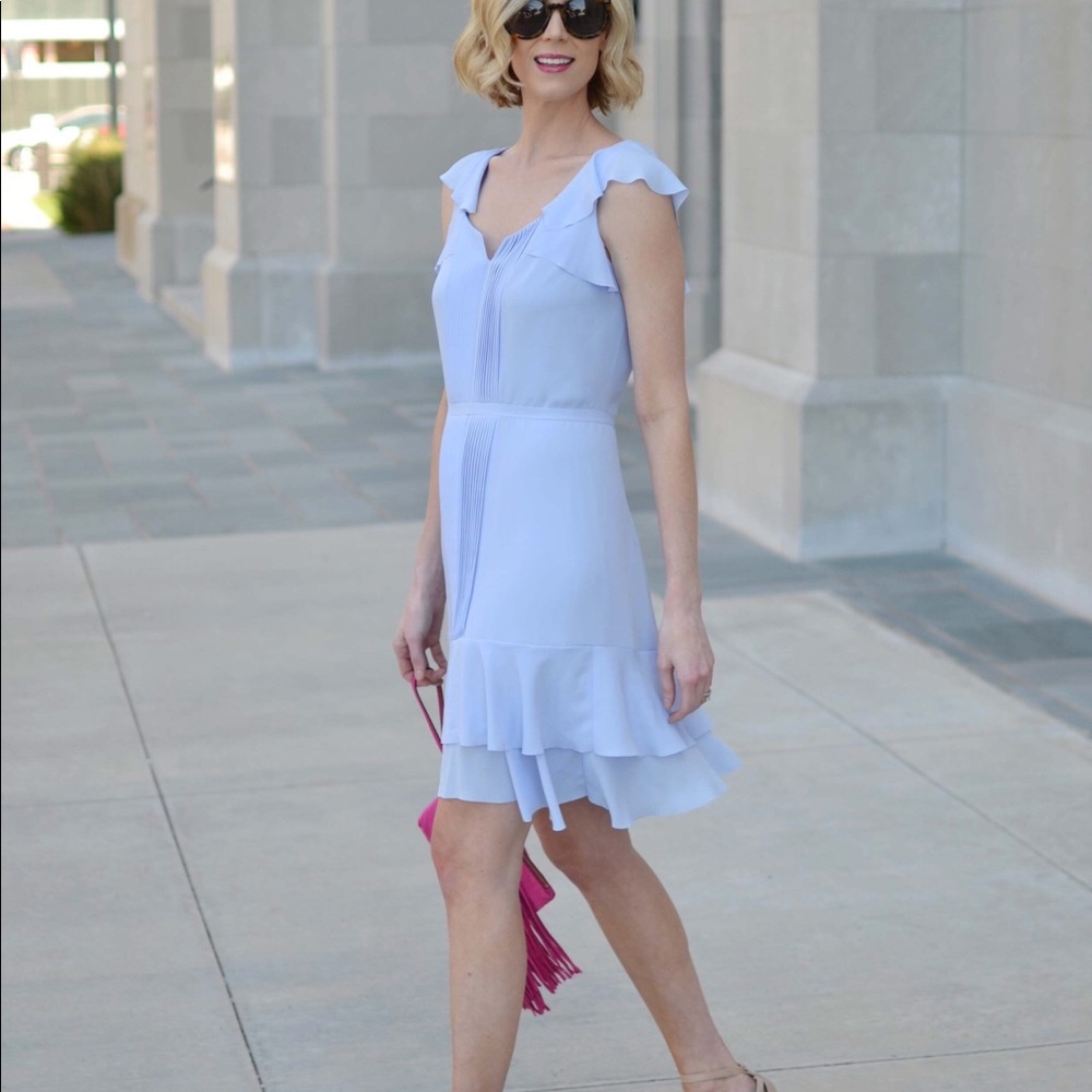 Banana Republic Pin Tuck Ruffle Sleeve Dress